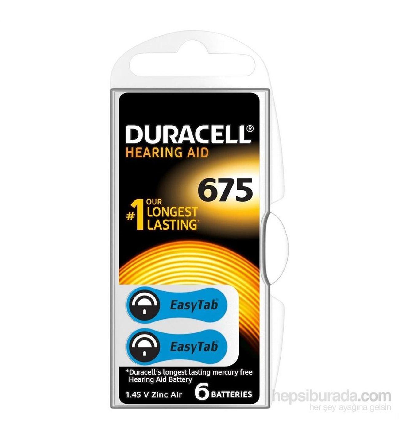 DURACELL 675 İŞİTME CİHAZI PİLİ 6LI