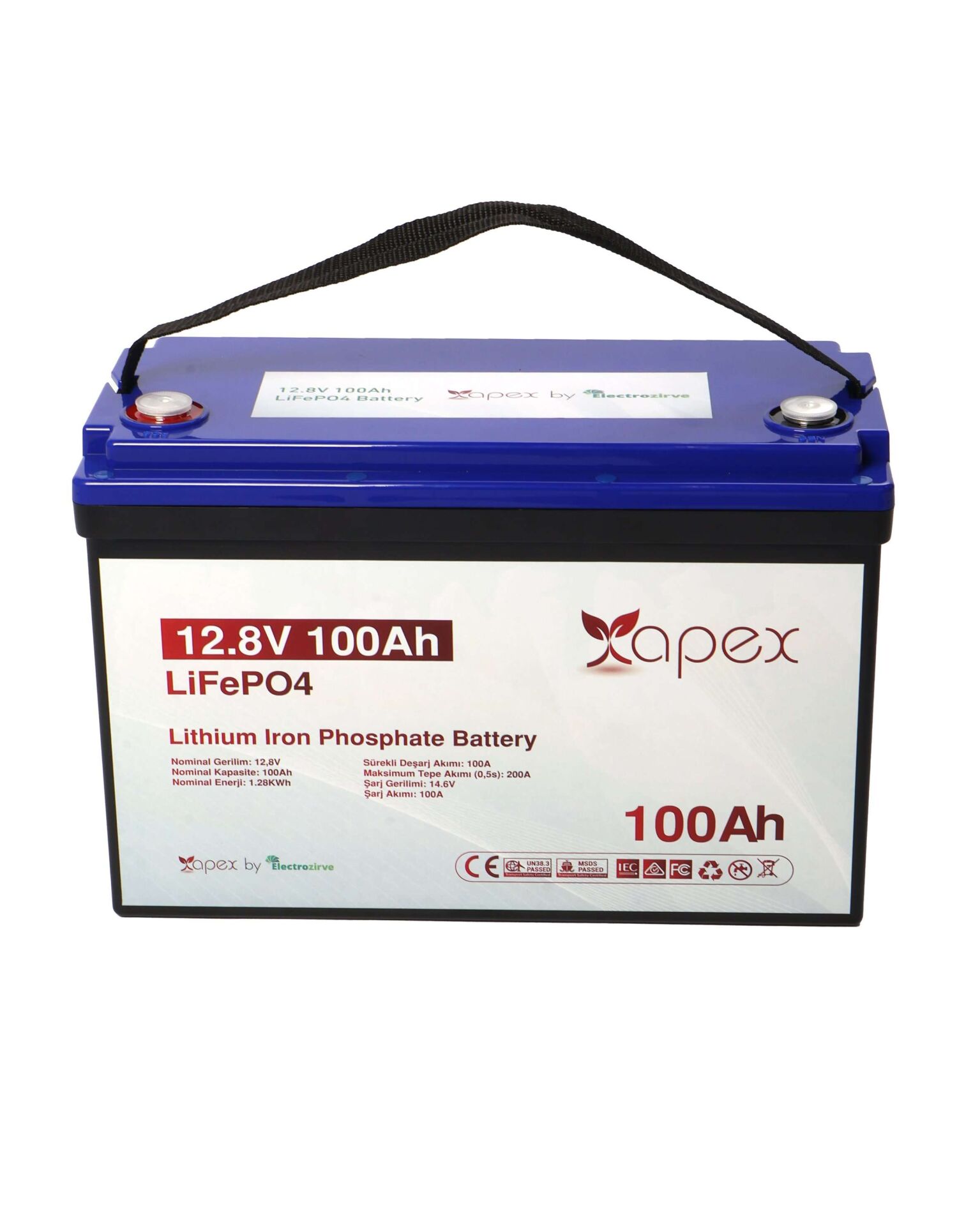 Apex 12.8V 100Ah Lityum (LiFePO4) Batarya