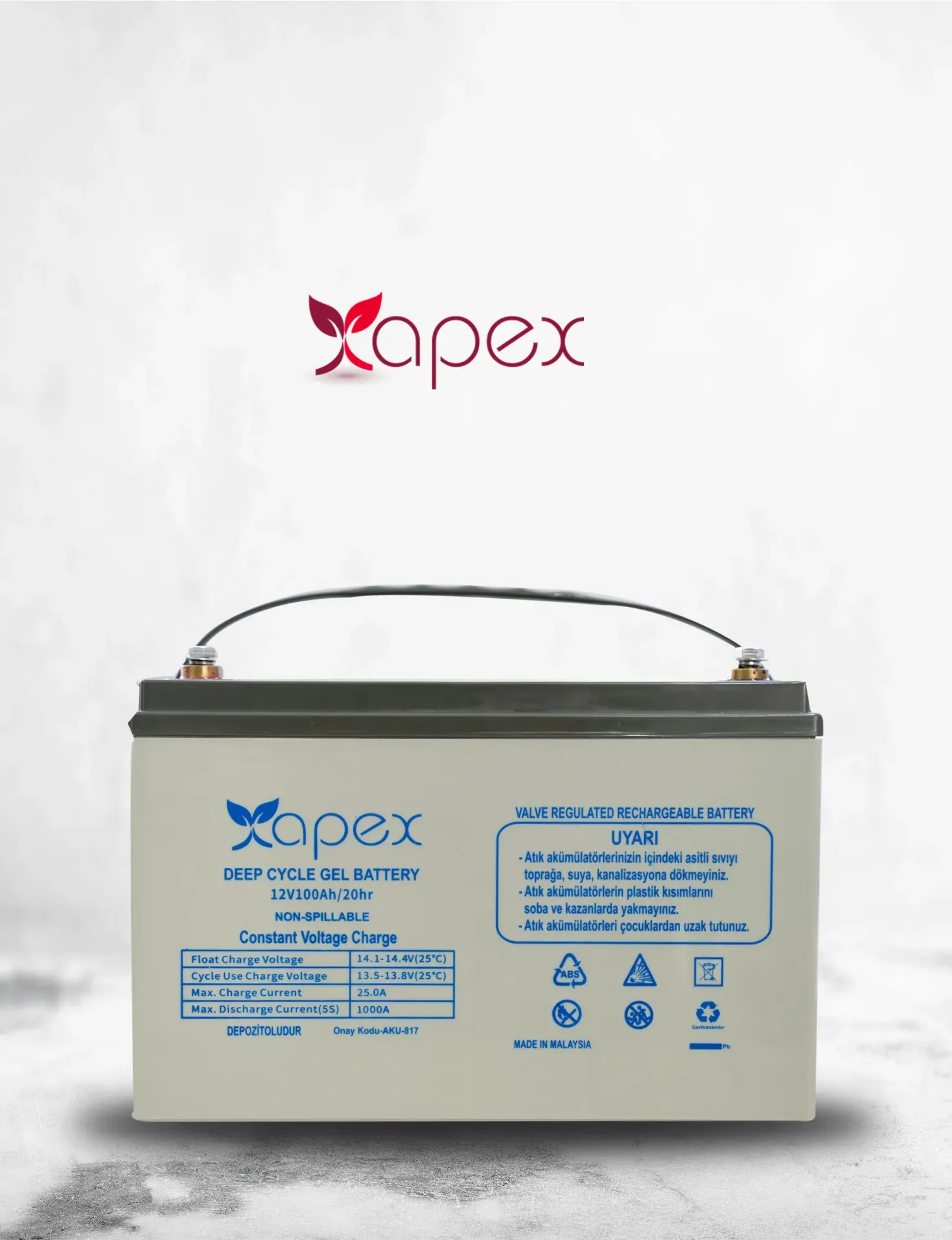 12V100AH APEX JEL AKÜ