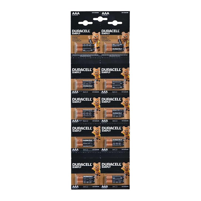 DURACELL AAA ALKALİN KARTELA PİL 2Lİ