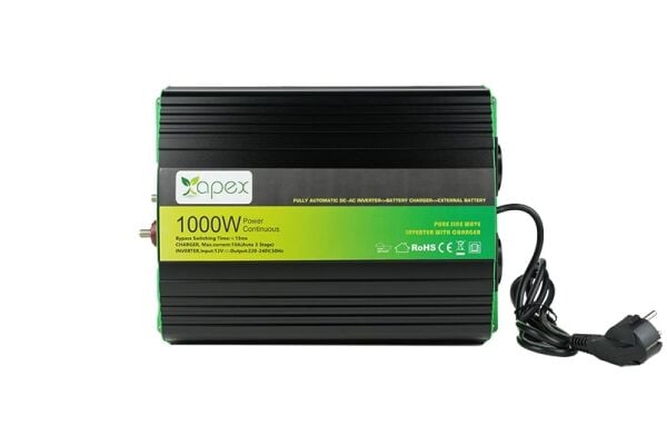 Apex NPS 1000W Şarjlı Tam Sinüs İnverter 12V
