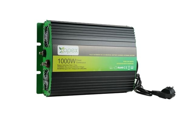 Apex NPS 1000W Şarjlı Tam Sinüs İnverter 12V