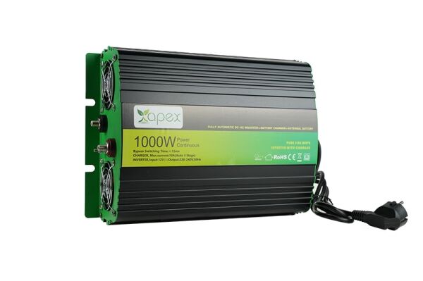 Apex NPS 1000W Şarjlı Tam Sinüs İnverter 12V