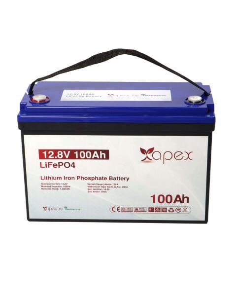 Apex 12.8V 100Ah Lityum (LiFePO4) Batarya