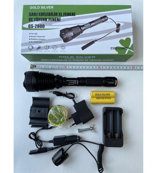 GOLD SİLVER GS-2800 ŞARJLI TÜFEK FENERİ