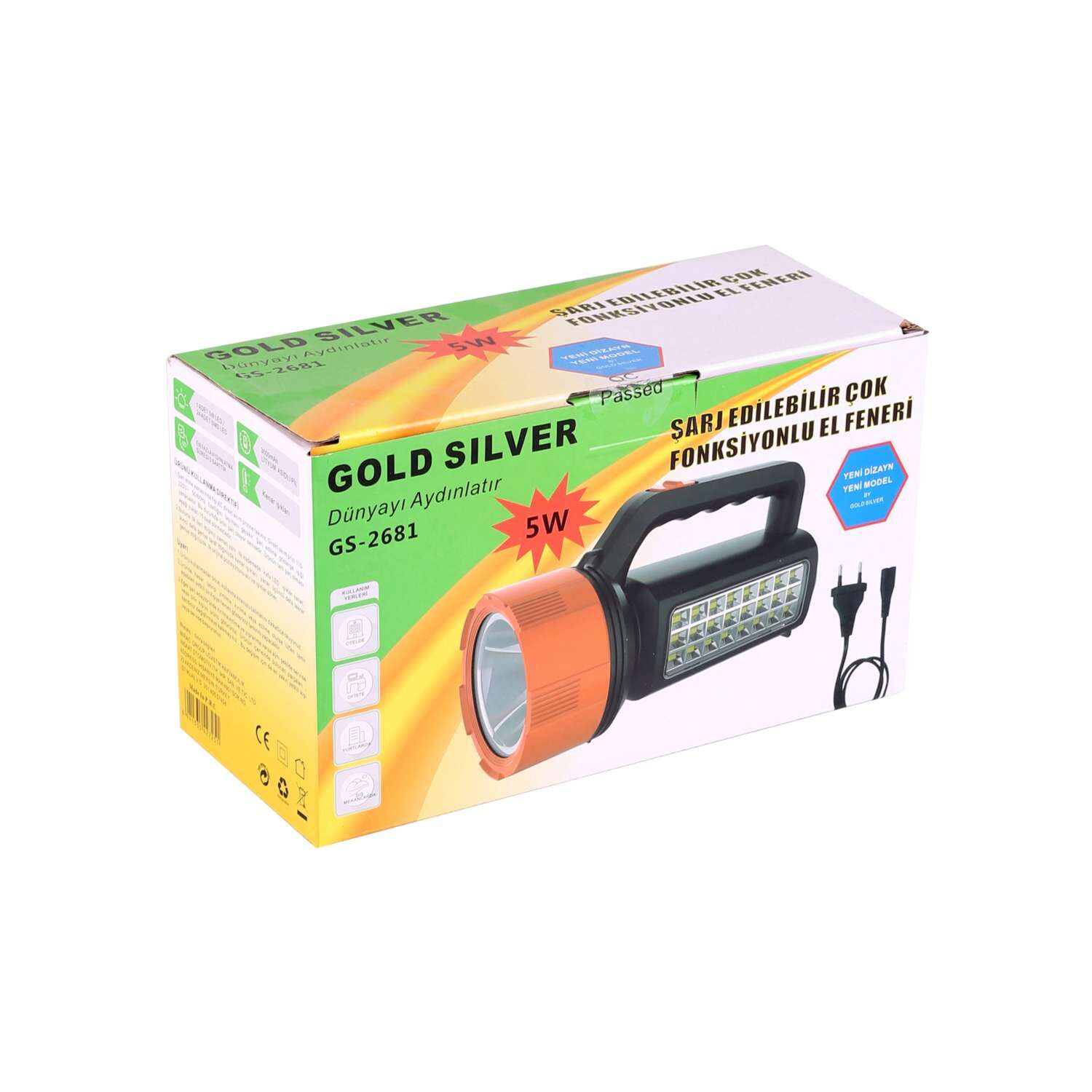 GOLDSİLVER GS-2681 5W ŞARJLI PROJECTÖR