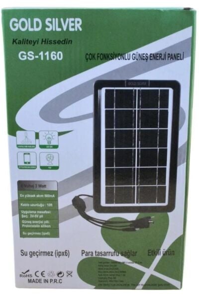 GOLDSİLVER GS-1160 SOLAR PANELLİ TELEFON SARJ