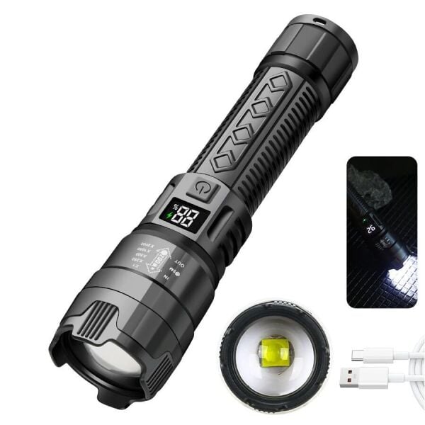 GOLD SİLVER GS-3200 ŞARJLI METAL EL FENERİ