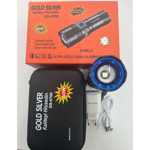 GOLD SİLVER GS-4700 METAL ŞARJLI FENER 60W