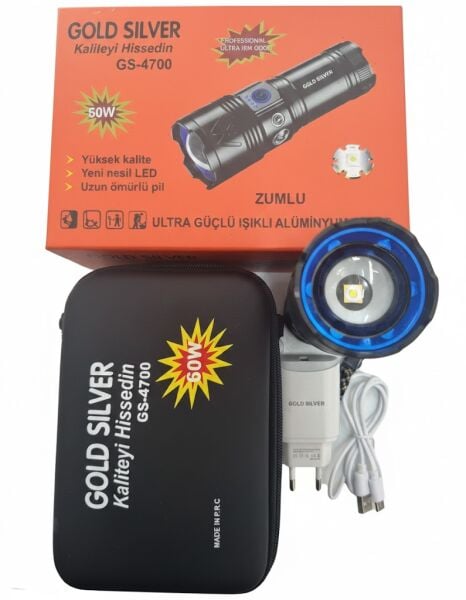 GOLD SİLVER GS-4700 METAL ŞARJLI FENER 60W