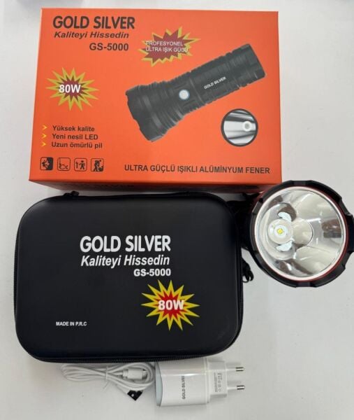 GOLD SİLVER GS-5000 METAL ŞARJLI FENER 80W