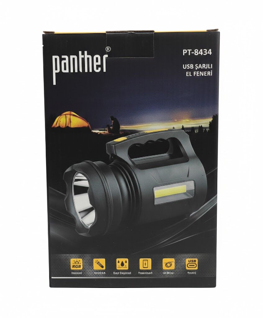 PANTHER PT-8434 USB ŞARJLI EL FENERİ