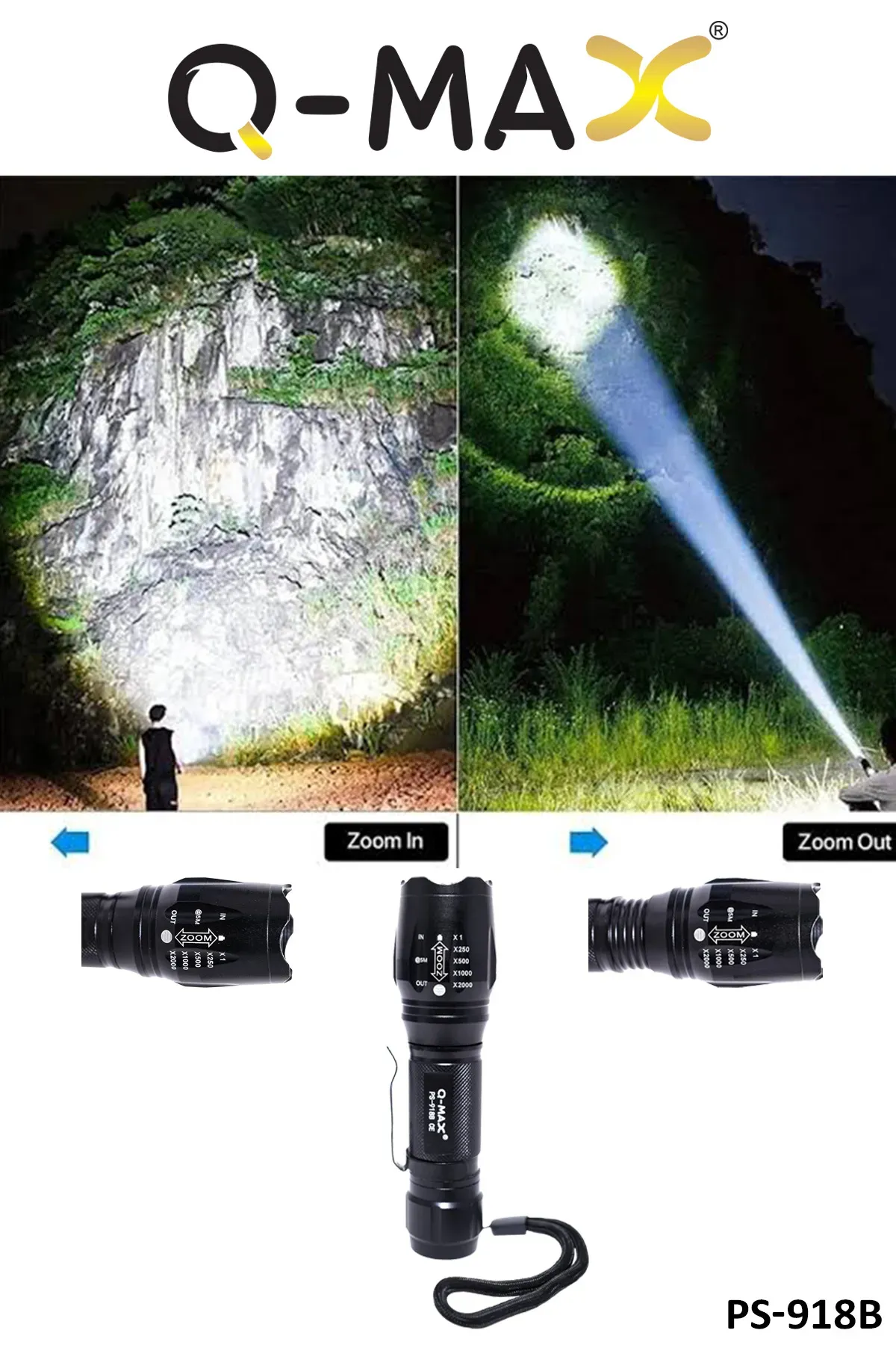 Q-MAX PS-918B 10W FLASHLİGHT EL FENERİ