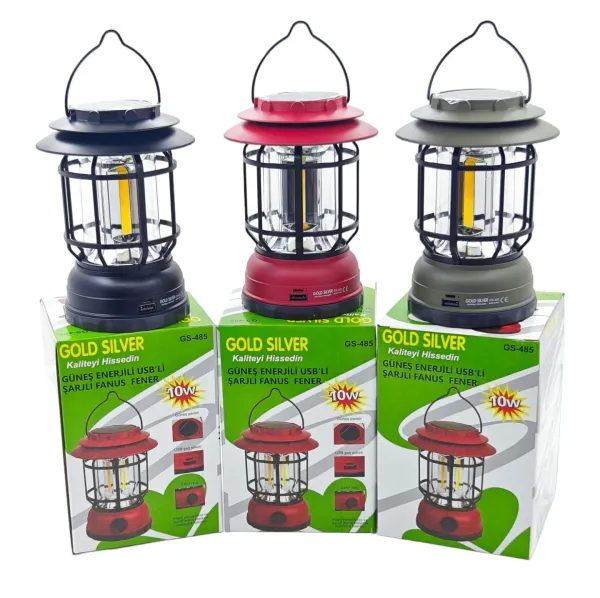 GOLDSİLVER GS-485 SOLAR KAMP LAMBASI