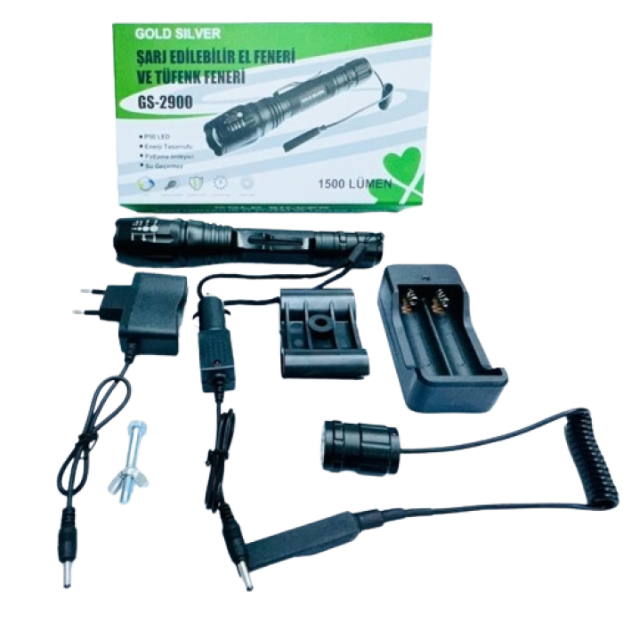 GOLD SİLVER GS-2900 EL VE TÜFEK FENERİ