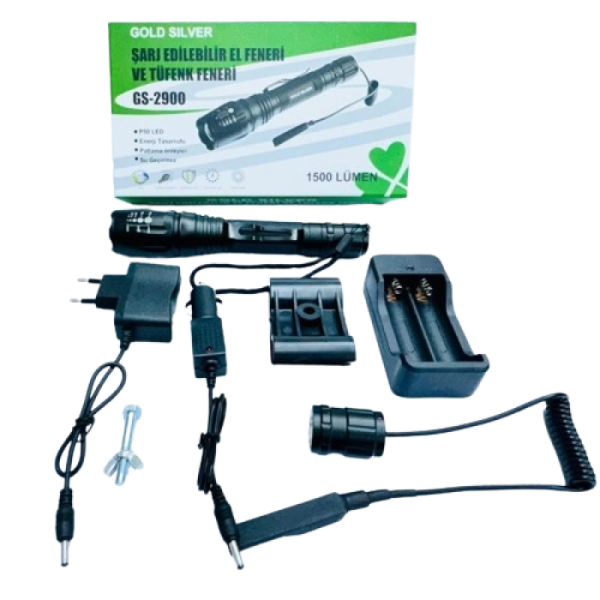 GOLD SİLVER GS-2900 EL VE TÜFEK FENERİ