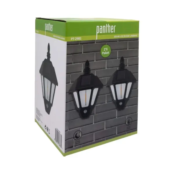 PANTHER PT-2981 2Lİ SOLAR DUVAR LAMBASI