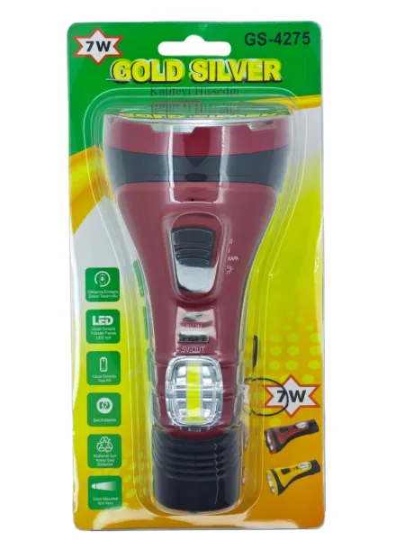 GOLD SİLVER GS-4275 ŞARJLI EL FENERİ 7W