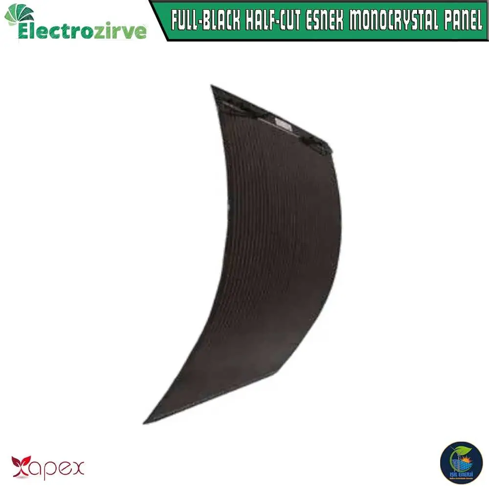 APEX 115W ESNEK FULL BLACK HALF CUT MONOKRİSTAL GÜNEŞ PANELİ